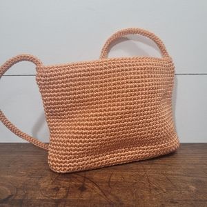 EUC The Sak Peach Mini Shoulder Crochet Knit Bag Women's Purse